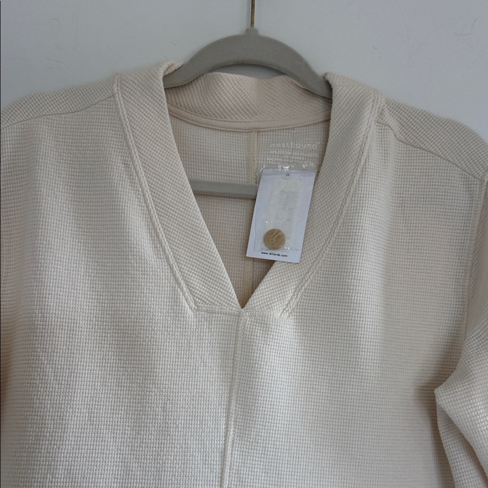 Westbound Cream V-Neck Sweater - Picture 5 of 6